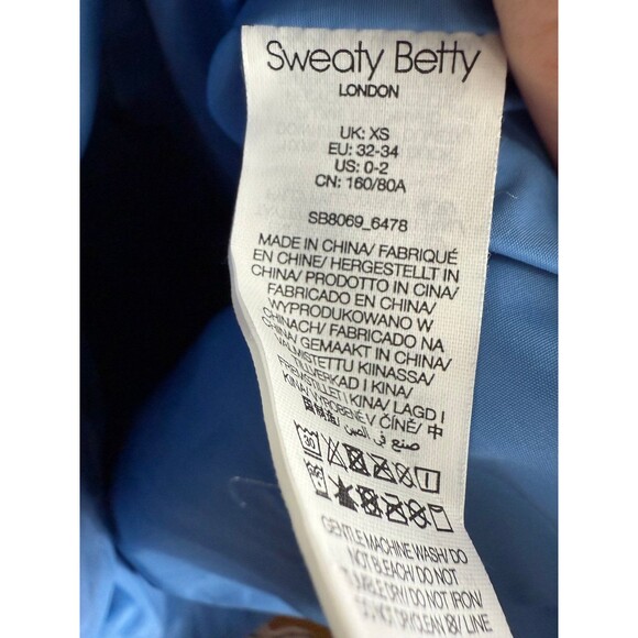 Sweaty Betty Blue Harley Quilted Zipper Front Jacket Coat XS - Picture 9 of 11